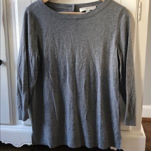 Loft Maternity Gray Button Back Sweater Size M